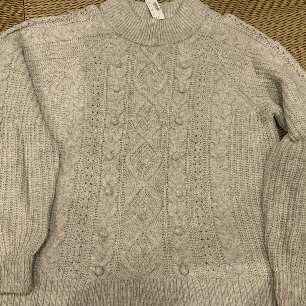 Jcrew gray cable sweater size 2x nwt